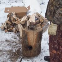 swedish torch (two holes in the log)